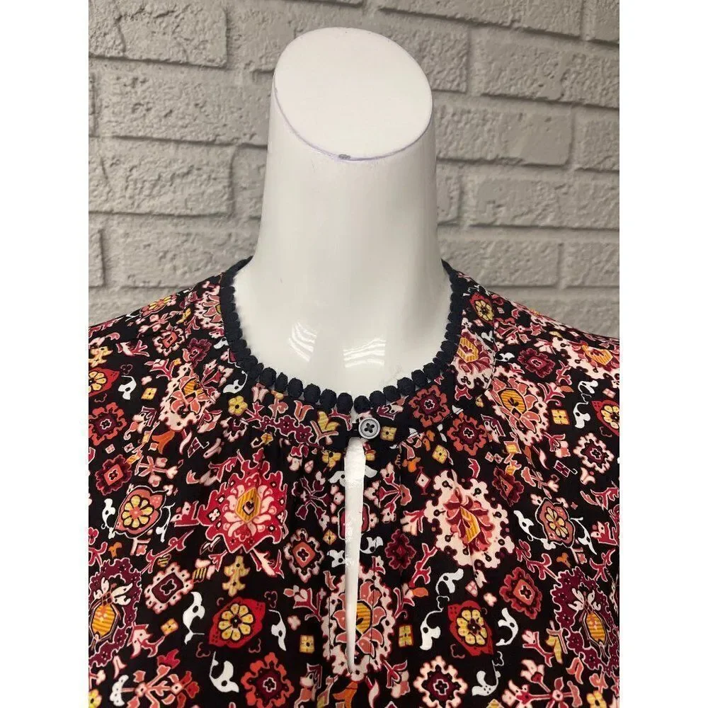 LOFT Petite Floral Long Sleeve Blouse Size XSP